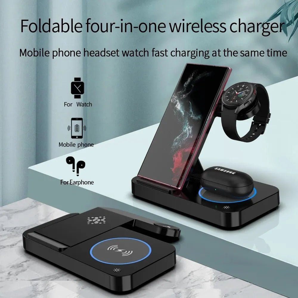 4 in 1 Schnelle Kabellose Ladestation für iPhone 13 14 15 und Apple Watch 7/6, Samsung Galaxy S21 S22 S23 S24 und Galaxy Watch Smartphone Lade Statio online kaufen günstig bestellen