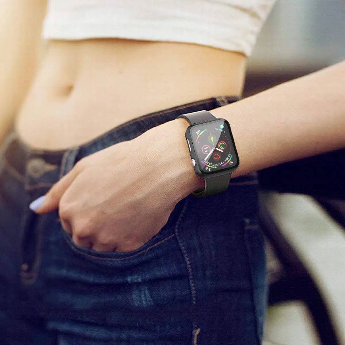 Apple Watch 4/ 5/ 6/ 7/ 8/ 9 - Display Glas + Gehäuse Schutz Hülle, 45mm, 44 mm, 41mm, 40mm online kaufen günstig bestellen