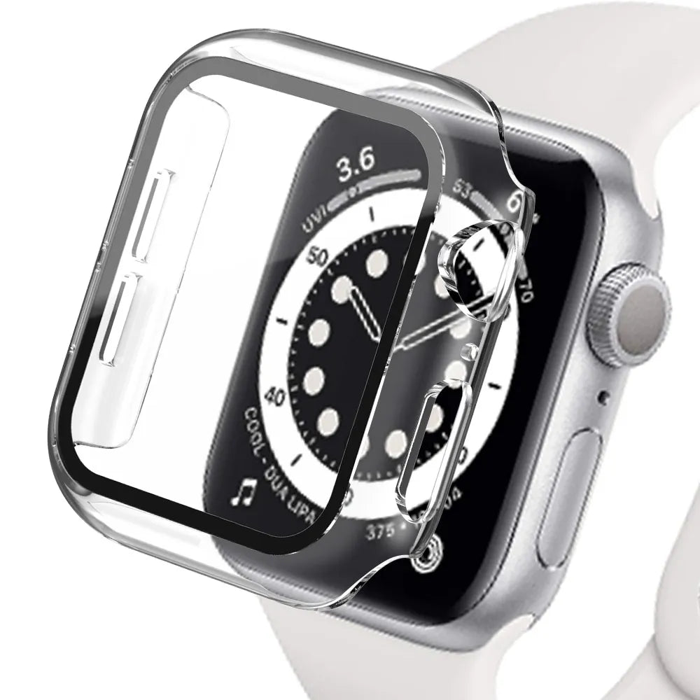 Apple Watch 4/ 5/ 6/ 7/ 8/ 9 - Display Glas + Gehäuse Schutz Hülle, 45mm, 44 mm, 41mm, 40mm 47196183593302|47196183626070|47196183658838 online kaufen günstig bestellen