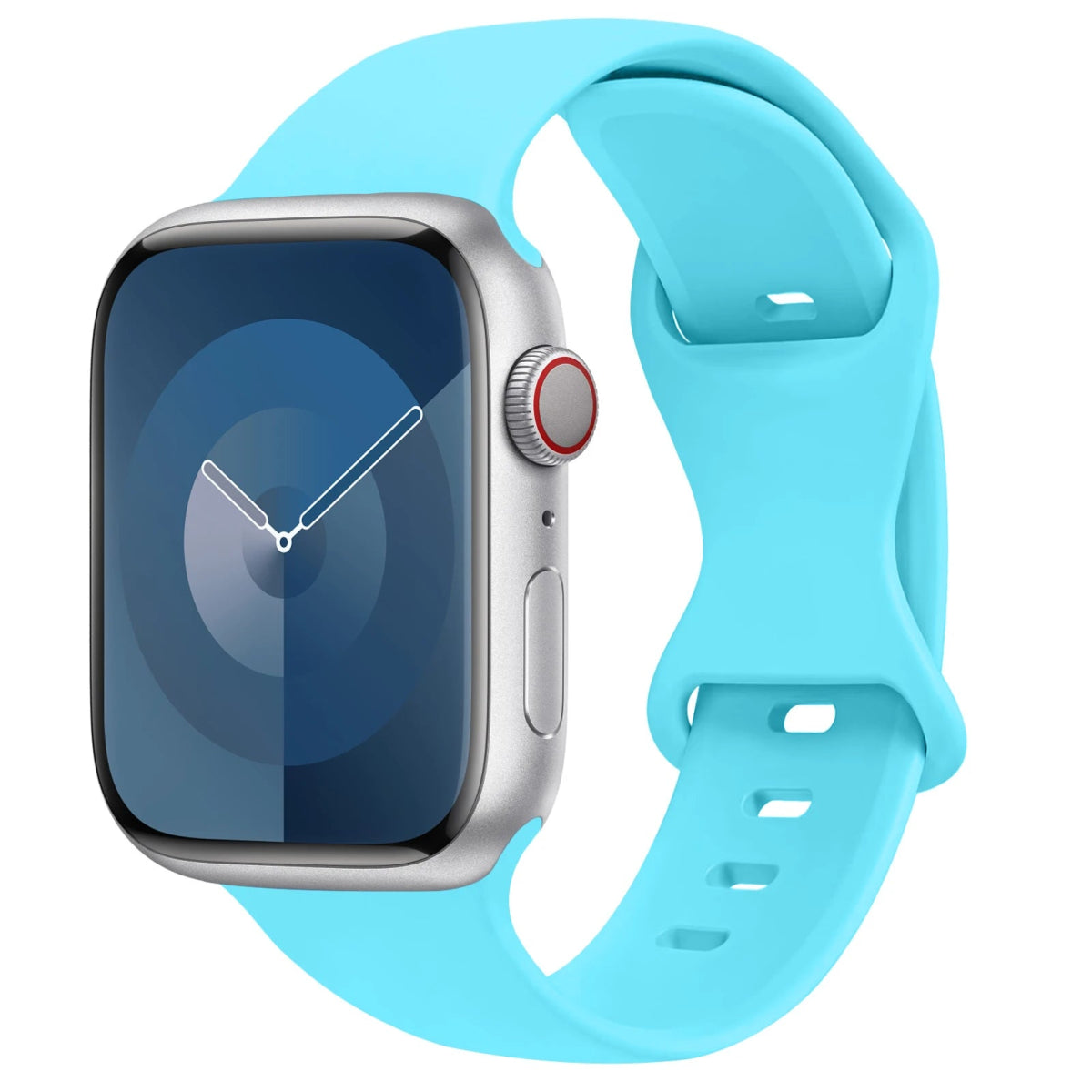 Apple Watch - Trend Silikon Armband für 5 6 7 8 9 - 38 bis 49 mm - Ultra SE Apple Watch 5 6 7 8 9 ersatz armband neu trend schön online bestellen kaufen super silikon türkis hell blau Smartwatch Armband online kaufen günstig bestellen
