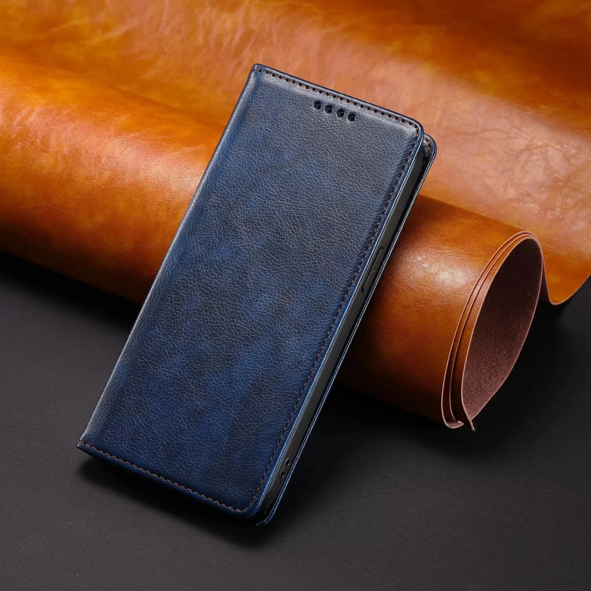 Galaxy A14/ A15/ A25 - Brieftasche/ Magnetische Flip Schutz Hülle mit Kartenfach Samsung Galaxy A14 A15 A25 Leder Schutz Hülle neu Trend Modern Günstig Bestellen Kaufen Leder Kartenfach Magsafe magnetisch Flip Case dunkel blau Handy Schutz Hülle online kaufen günstig bestellen
