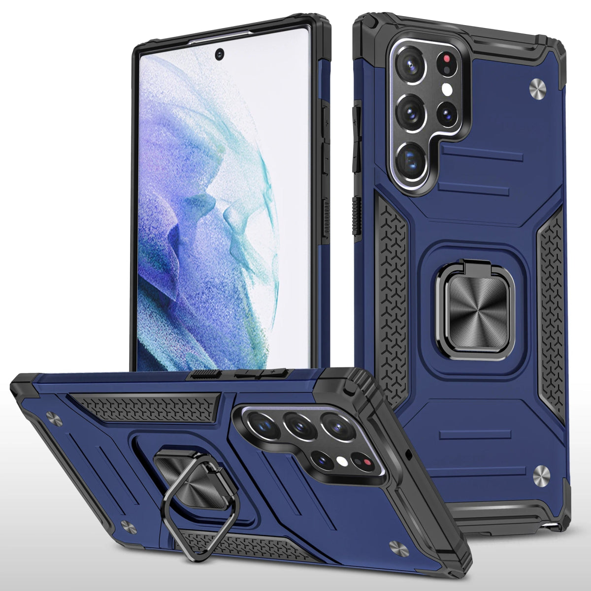 Galaxy A14/ A15 - Schutz Hülle Rüstung, Stoßfest Bumper mit Magnet Galaxy A15 A14 Militärische Tarnung, Stoßfeste Schutzhülle mit Ständer bumper case stoßfest sicher robust bumper magsafe neu online günstig kaufen bestellen navy blau Handy Schutz Hülle online kaufen günstig bestellen