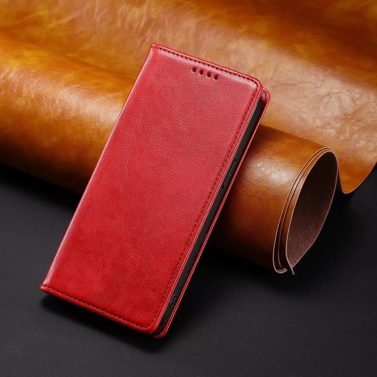 Galaxy A53/ A55 - Brieftasche Flip Schutz Hülle mit Kartenfach, Display Schutz Samsung Galaxy A53 A55 5G 4G Leder Schutz Hülle neu Trend Modern Günstig Bestellen Kaufen Leder Kartenfach Magsafe magnetisch Flip Case rot Handy Schutz Hülle online kaufen günstig bestellen