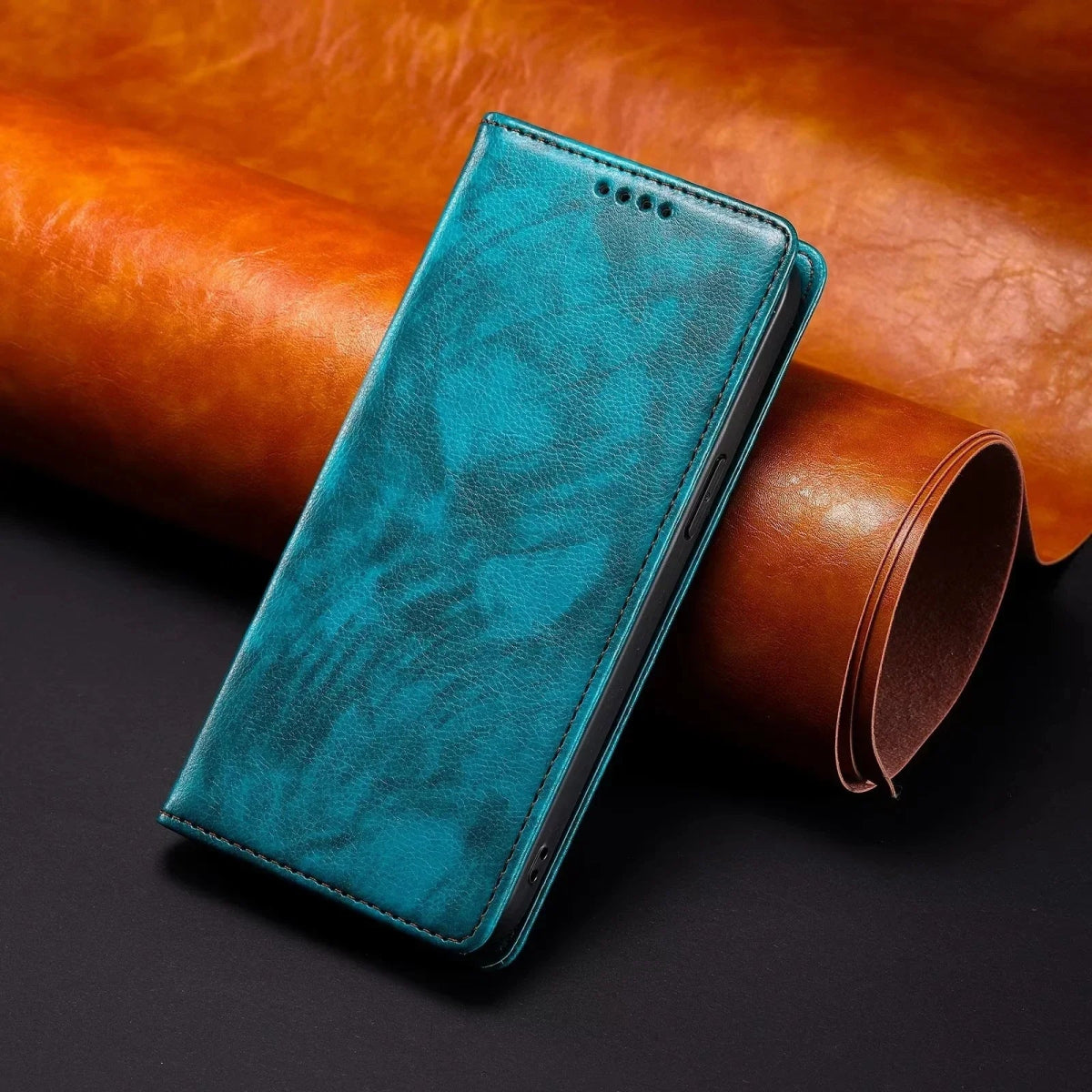 Galaxy A53/ A55 - Brieftasche Flip Schutz Hülle mit Kartenfach, Display Schutz Samsung Galaxy A53 A55 5G 4G Leder Schutz Hülle neu Trend Modern Günstig Bestellen Kaufen Leder Kartenfach Magsafe magnetisch Flip Case grün türkis Handy Schutz Hülle online kaufen günstig bestellen