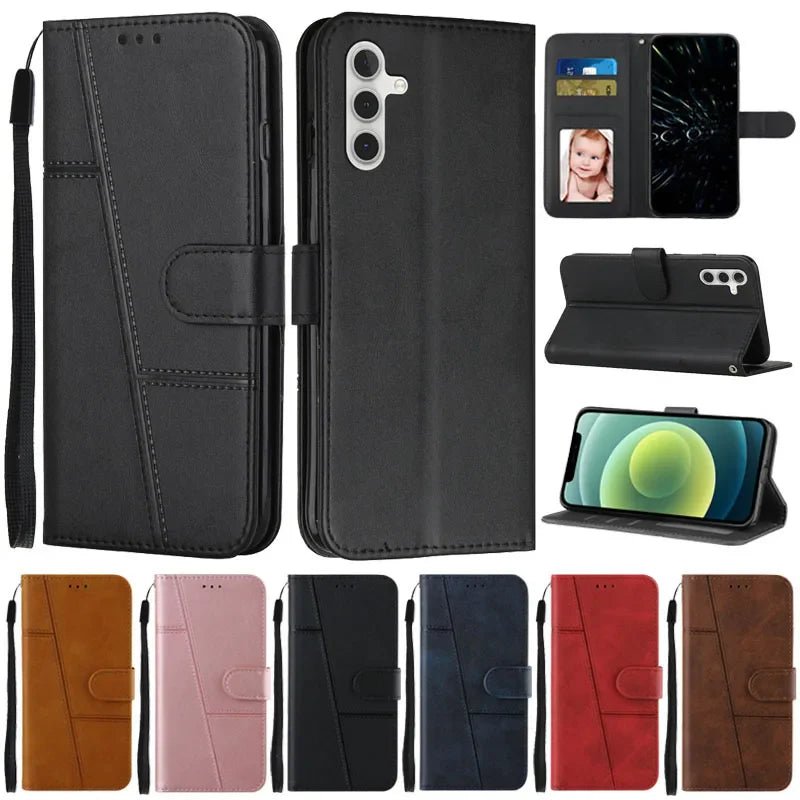 Galaxy A55 5G - Schutz Hülle mit Kartenfach, Display Schutz/ Portemonnaie Samsung Galaxy A55 5G Leder Schutz Hülle neu Trend Modern Günstig Bestellen Kaufen Leder Kartenfach Magsafe magnetisch Flip Case Handy Schutz Hülle online kaufen günstig bestellen