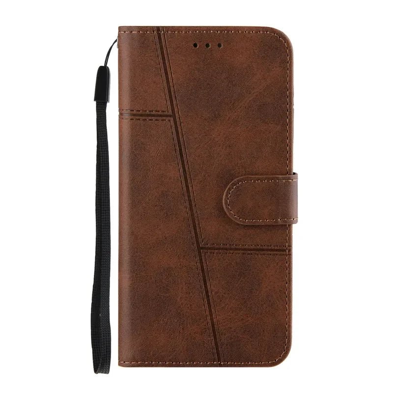 Galaxy A55 5G - Schutz Hülle mit Kartenfach, Display Schutz/ Portemonnaie Samsung Galaxy A55 5G Leder Schutz Hülle neu Trend Modern Günstig Bestellen Kaufen Leder Kartenfach Magsafe magnetisch Flip Case dunkel braun Handy Schutz Hülle online kaufen günstig bestellen