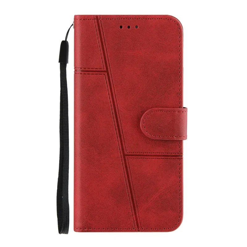 Galaxy A55 5G - Schutz Hülle mit Kartenfach, Display Schutz/ Portemonnaie Samsung Galaxy A55 5G Leder Schutz Hülle neu Trend Modern Günstig Bestellen Kaufen Leder Kartenfach Magsafe magnetisch Flip Case rot Handy Schutz Hülle online kaufen günstig bestellen