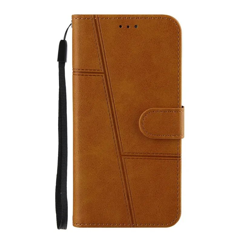 Galaxy A55 5G - Stoßfeste Schutz Hülle mit Kartenfach, Display Schutz/ Portemonnaie Samsung Galaxy A55 5G Leder Schutz Hülle neu Trend Modern Günstig Bestellen Kaufen Leder Kartenfach Magsafe magnetisch Flip Case gelb braun Handy Schutz Hülle online kaufen günstig bestellen