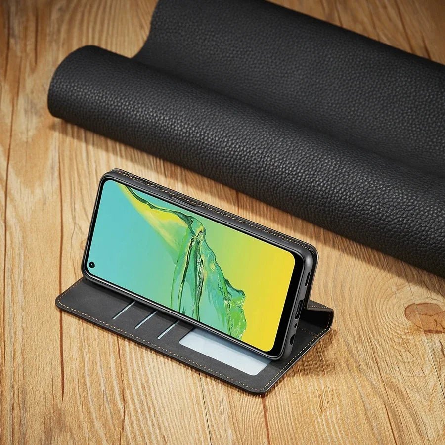 Galaxy A55/ A54/ A53 - Lederoptik Brieftasche Flip Hülle mit Kartenfach Samsung Galaxy A55 A54 A53 Leder Schutz Hülle neu Trend Modern Günstig Bestellen Kaufen Leder Kartenfach Magsafe magnetisch Flip Case Handy Schutz Hülle online kaufen günstig bestellen
