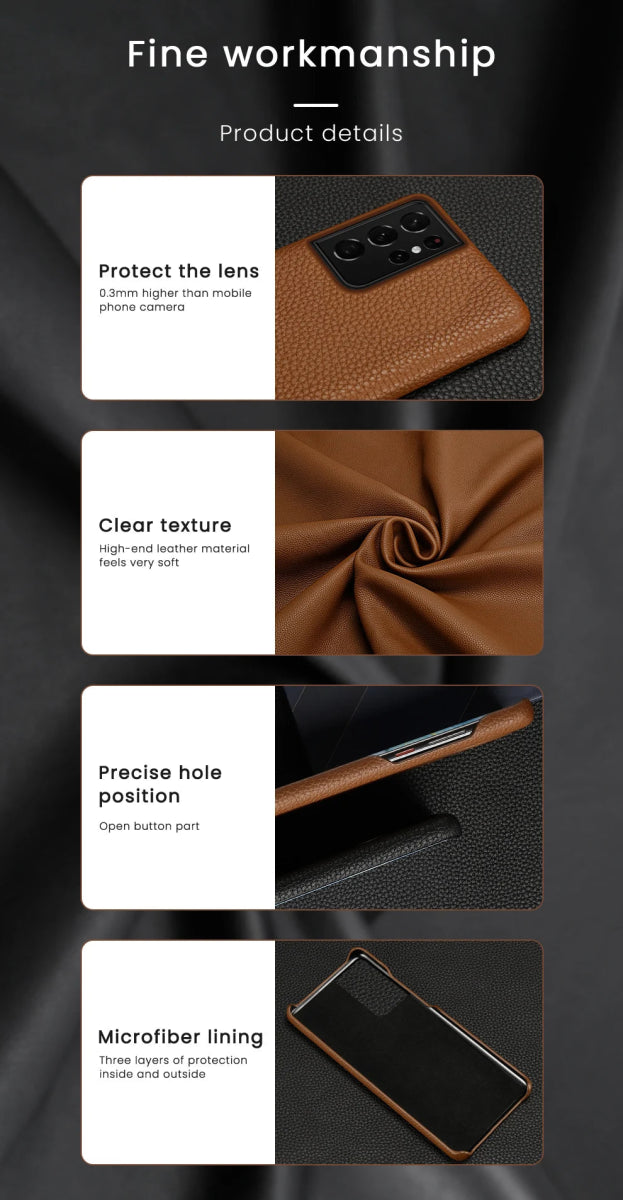 Galaxy S22/ S22 Plus/ S22 Ultra - Elegante Lederoptik Schutz Hülle Stoßfest Handy Hülle online kaufen günstig bestellen