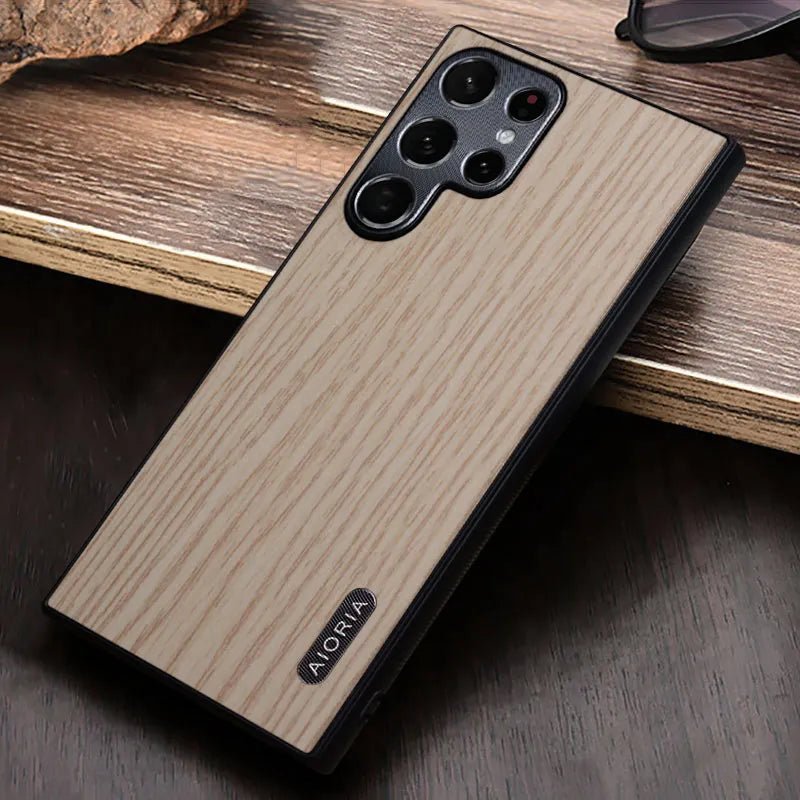 Galaxy S22/ S22 Plus/ S22 Ultra - Holzmuster, Metall - Kameraschutz, TPU - Kante, Harte Rückseite Wood Cover 47162754367830|47162754400598|47162754433366 online kaufen günstig bestellen