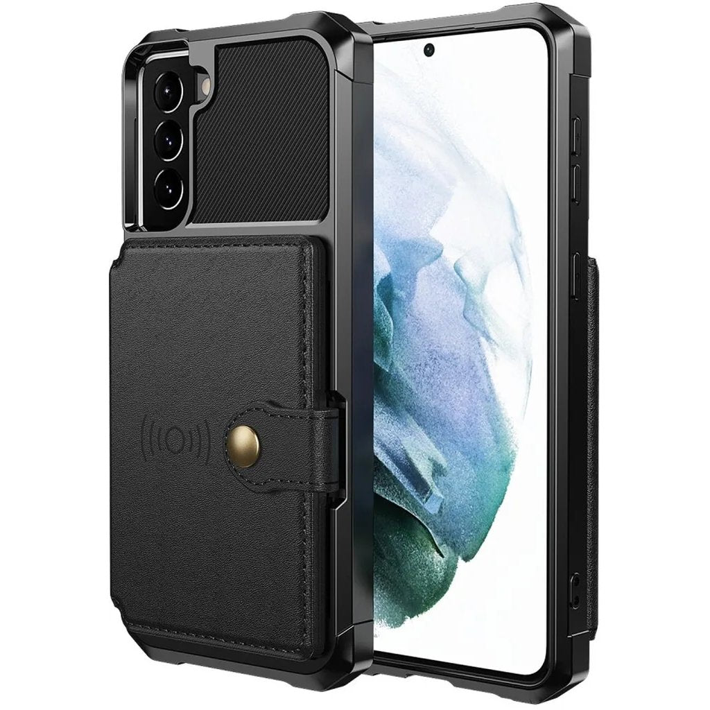 Galaxy S22/ S22 Plus/ S22 Ultra - Schutz Hülle mit Magnetischer PU Lederoptik Brieftasche und Kartenfach Handy Hülle online kaufen günstig bestellen