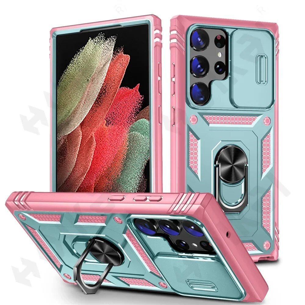 Galaxy S22/ S22 Plus/ S22 Ultra - Slide Camera 360 Degree Rotate Kickstand Heavy Grade Cover 47158249816406|47158249849174|47158249881942 online kaufen günstig bestellen