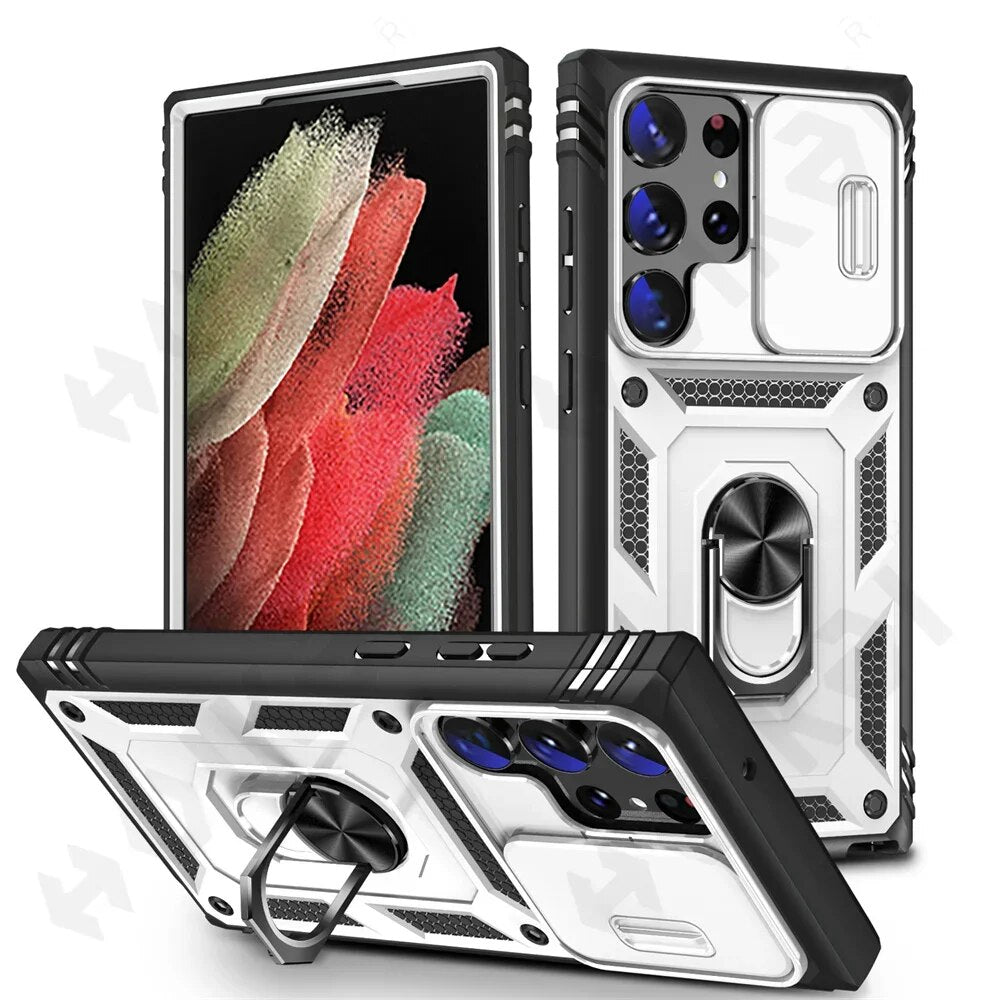 Galaxy S22/ S22 Plus/ S22 Ultra - Slide Camera 360 Degree Rotate Kickstand Heavy Grade Cover 47158250013014|47158250045782|47158250078550 online kaufen günstig bestellen