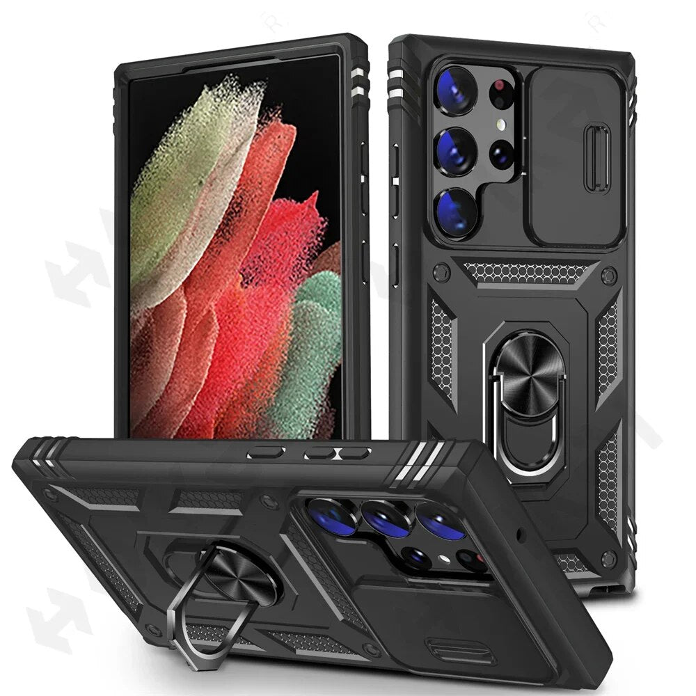 Galaxy S22/ S22 Plus/ S22 Ultra - Slide Camera 360 Degree Rotate Kickstand Heavy Grade Cover 47158249324886|47158249357654|47158249390422 online kaufen günstig bestellen