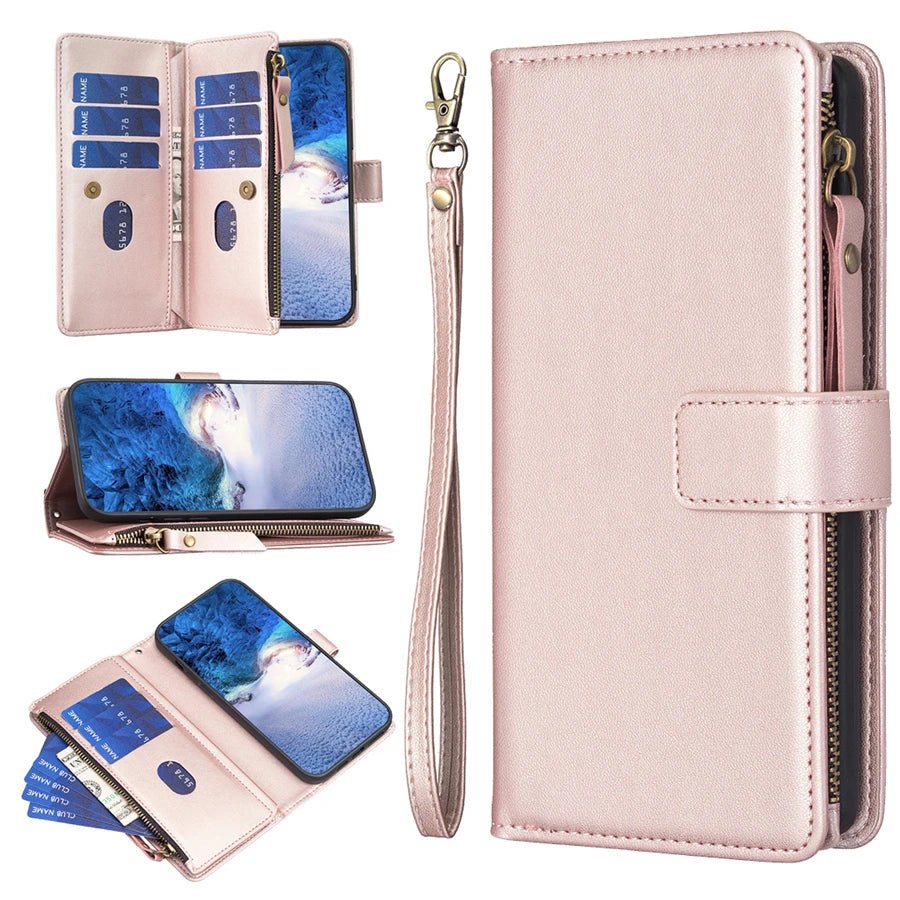 Galaxy S23/ S23 FE/ S23 Plus/ S23 Ultra - Schutz Hülle mit Kartenfach/ Portemonnaie Display Schutz Samsung Galaxy S23 Plus Ultra S23 FE Schutz Hülle neu Trend Modern Günstig Bestellen Kaufen Leder Kartenfach Magsafe magnetisch flip case cover kaufen gold Handy Schutz Hülle online kaufen günstig bestellen