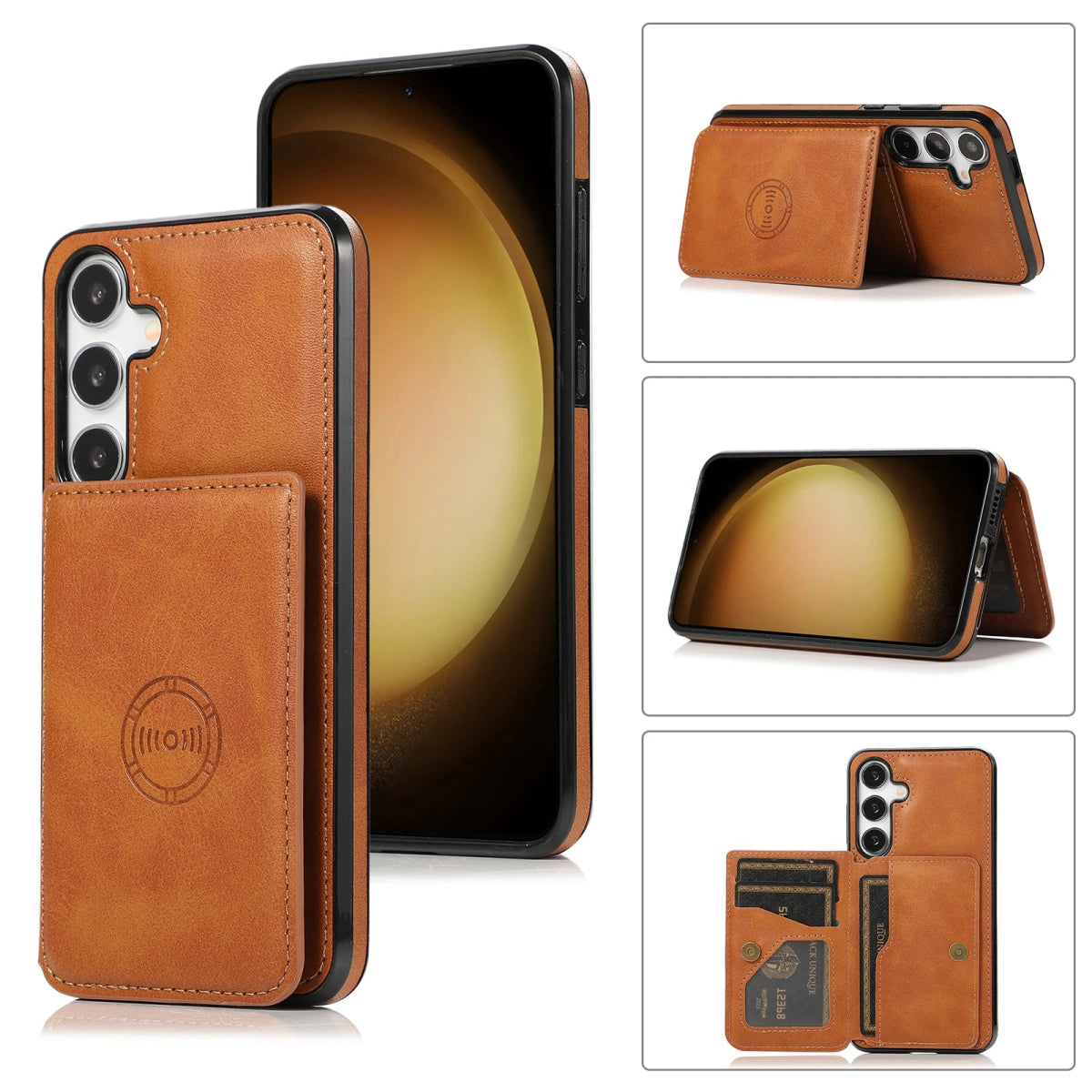 Galaxy S23/ S23 Plus/ S23 Ultra - Lederoptik Schutz Hülle mit Kartenfach, Magnetisches Portemonnaie Samsung Galaxy S23 Plus Ultra Schutz Hülle neu Trend Modern Günstig Bestellen Kaufen Leder Kartenfach Magsafe magnetisch cover case flip kaufen bestellen Handy Schutz Hülle online kaufen günstig bestellen