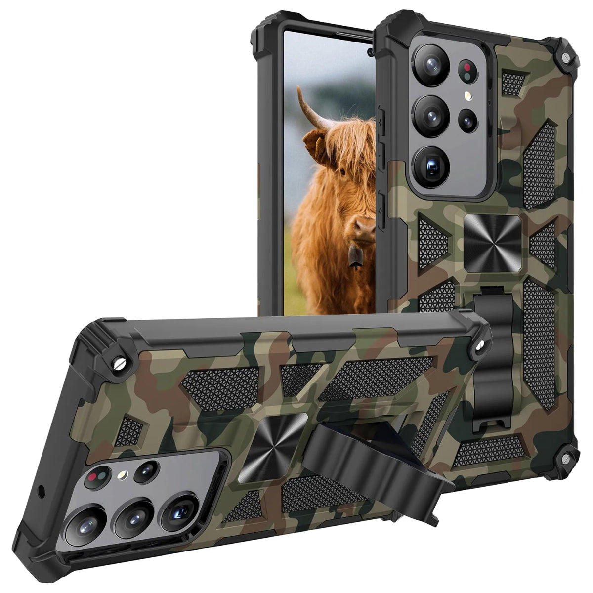 Galaxy S23/ S23 Plus/ S23 Ultra - Militärische Tarnung, Stoßfeste Schutzhülle mit Ständer 47170753888598|47170753921366|47170753954134 online kaufen günstig bestellen