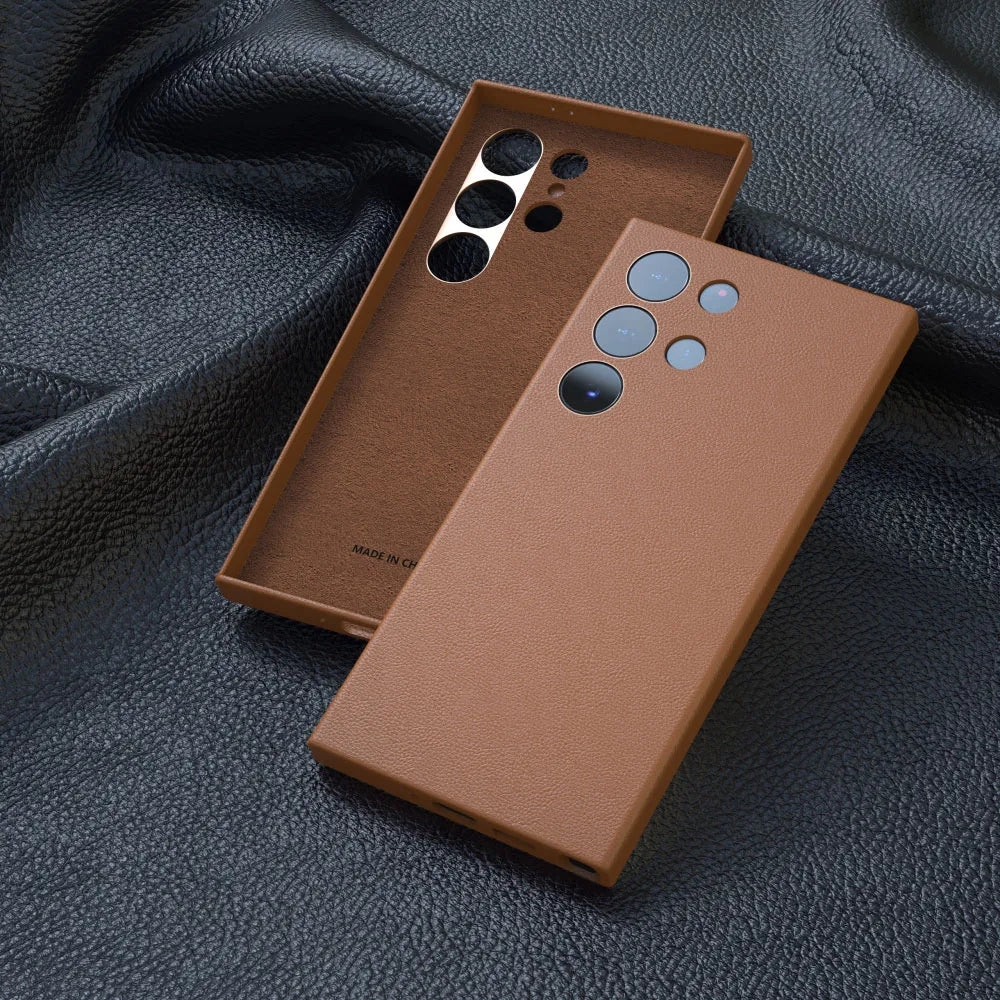 Galaxy S24/ S24 Plus/ S24 Ultra - Hochwertige Schutz Hülle Staubdicht Samsung Galaxy S24 Plus Ultra Schutz Hülle neu Trend Modern Günstig Bestellen Kaufen Leder Kartenfach Magsafe magnetisch flip case cover schutz kaufen hell braun coffee Handy Schutz Hülle online kaufen günstig bestellen