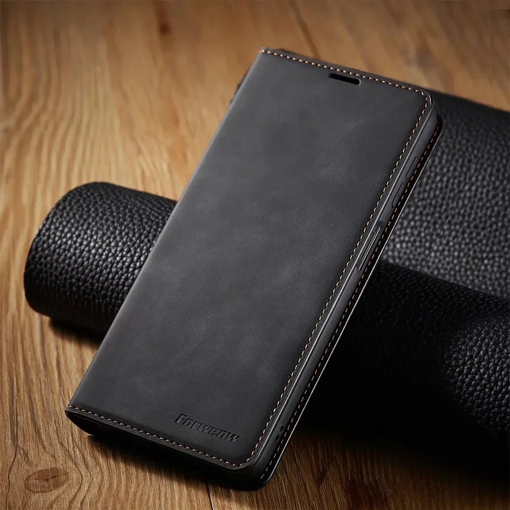 Galaxy S24/ S24 Plus/ S24 Ultra - Klapp Flip Schutz Hülle mit Kartenfach Samsung Galaxy S24 Plus Ultra Schutz Hülle neu Trend Modern Günstig Bestellen Kaufen Leder Kartenfach Magsafe magnetisch schwarz leder Handy Schutz Hülle online kaufen günstig bestellen
