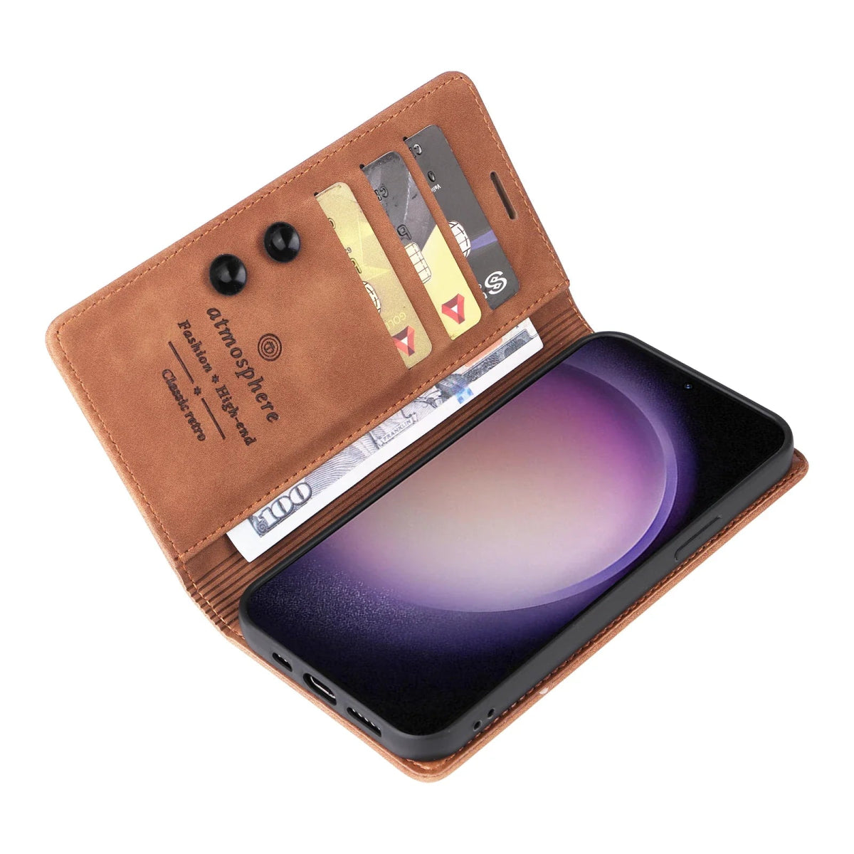 Galaxy S24/ S24 Plus/ S24 Ultra - Klapp Schutz Hülle, Magnetische Abdeckung mit Kartenfach Samsung Galaxy S24 Plus Ultra Schutz Hülle neu Trend Modern Günstig Bestellen Kaufen Leder Kartenfach Magsafe magnetisch Handy Schutz Hülle online kaufen günstig bestellen