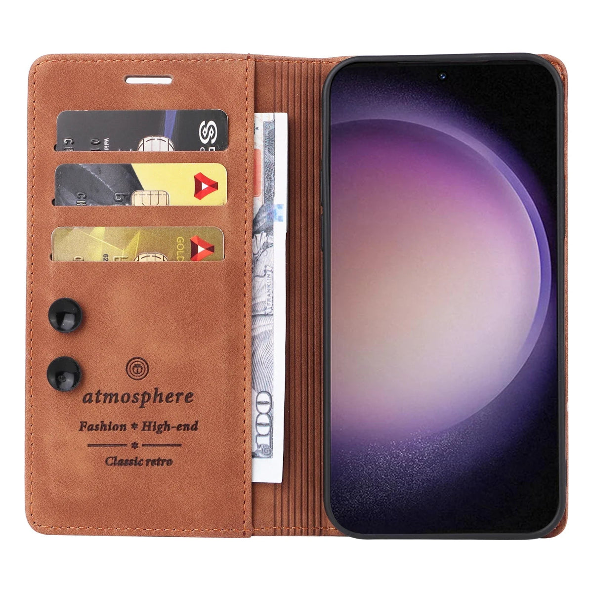 Galaxy S24/ S24 Plus/ S24 Ultra - Klapp Schutz Hülle, Magnetische Abdeckung mit Kartenfach Samsung Galaxy S24 Plus Ultra Schutz Hülle neu Trend Modern Günstig Bestellen Kaufen Leder Kartenfach Magsafe magnetisch Handy Schutz Hülle online kaufen günstig bestellen