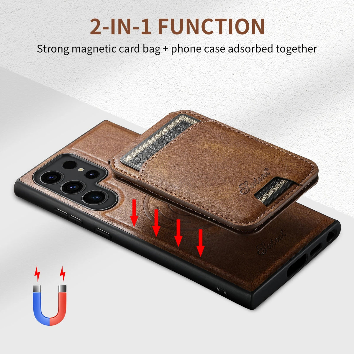 Galaxy S24/ S24 Plus/ S24 Ultra - Lederoptik Hülle mit Magnetischer Brieftasche Samsung Galaxy S24 Plus Ultra Schutz Hülle neu Trend Modern Günstig Bestellen Kaufen Leder Kartenfach Magsafe magnetisch flip case cover kaufen Handy Schutz Hülle online kaufen günstig bestellen