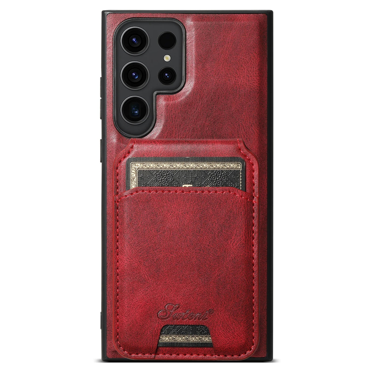 Galaxy S24/ S24 Plus/ S24 Ultra - Lederoptik Hülle mit Magnetischer Brieftasche Samsung Galaxy S24 Plus Ultra Schutz Hülle neu Trend Modern Günstig Bestellen Kaufen Leder Kartenfach Magsafe magnetisch flip case cover kaufen rot Handy Schutz Hülle online kaufen günstig bestellen