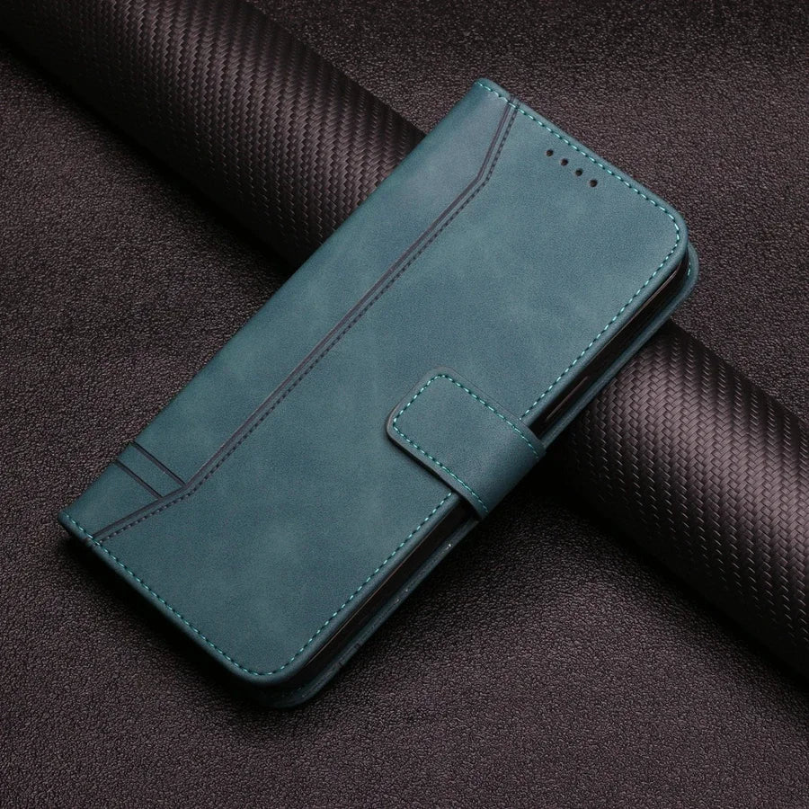 Galaxy S24/ S24 Plus/ S24 Ultra - Lederoptik Schutz Hülle, Abdeckung mit Kartenfach Samsung Galaxy S24 Plus Ultra Schutz Hülle neu Trend Modern Günstig Bestellen Kaufen Leder Kartenfach Magsafe magnetisch case cover flip grün Handy Schutz Hülle online kaufen günstig bestellen