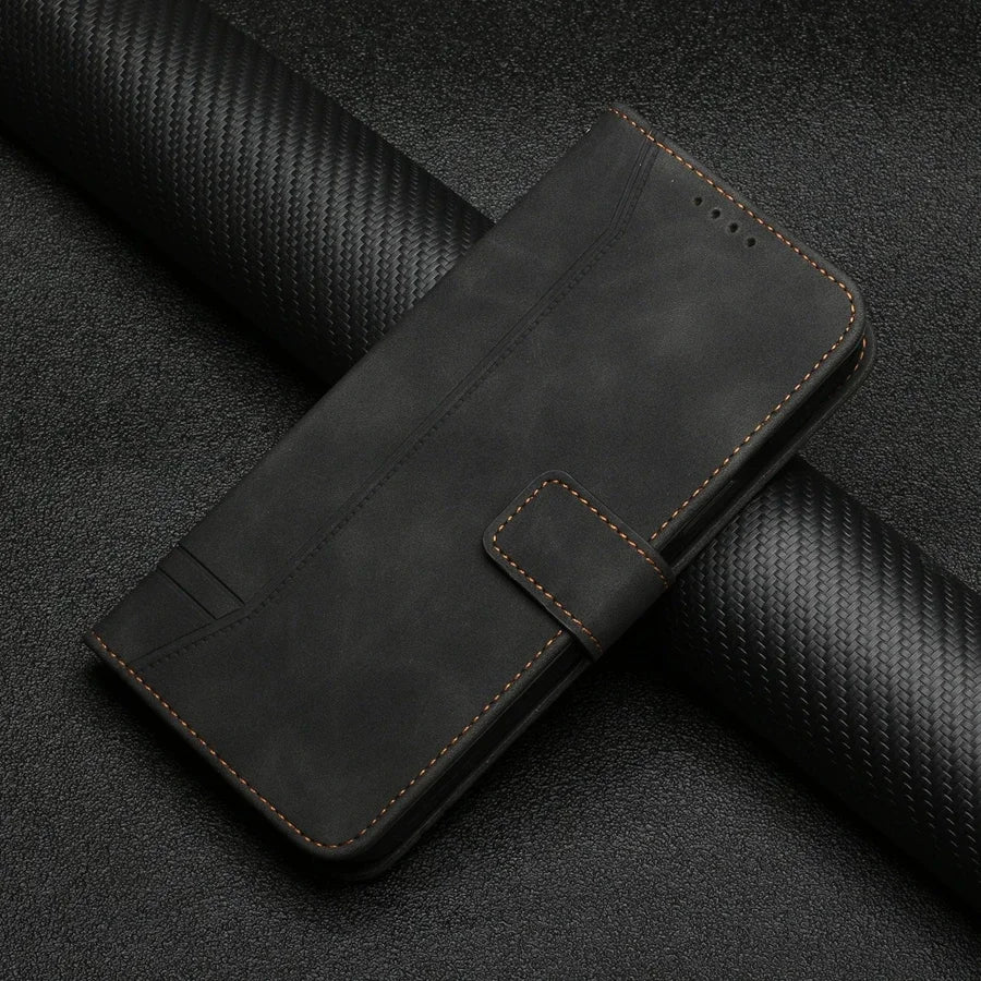 Galaxy S24/ S24 Plus/ S24 Ultra - Lederoptik Schutz Hülle, Abdeckung mit Kartenfach Samsung Galaxy S24 Plus Ultra Schutz Hülle neu Trend Modern Günstig Bestellen Kaufen Leder Kartenfach Magsafe magnetisch case cover flip schwarz Handy Schutz Hülle online kaufen günstig bestellen