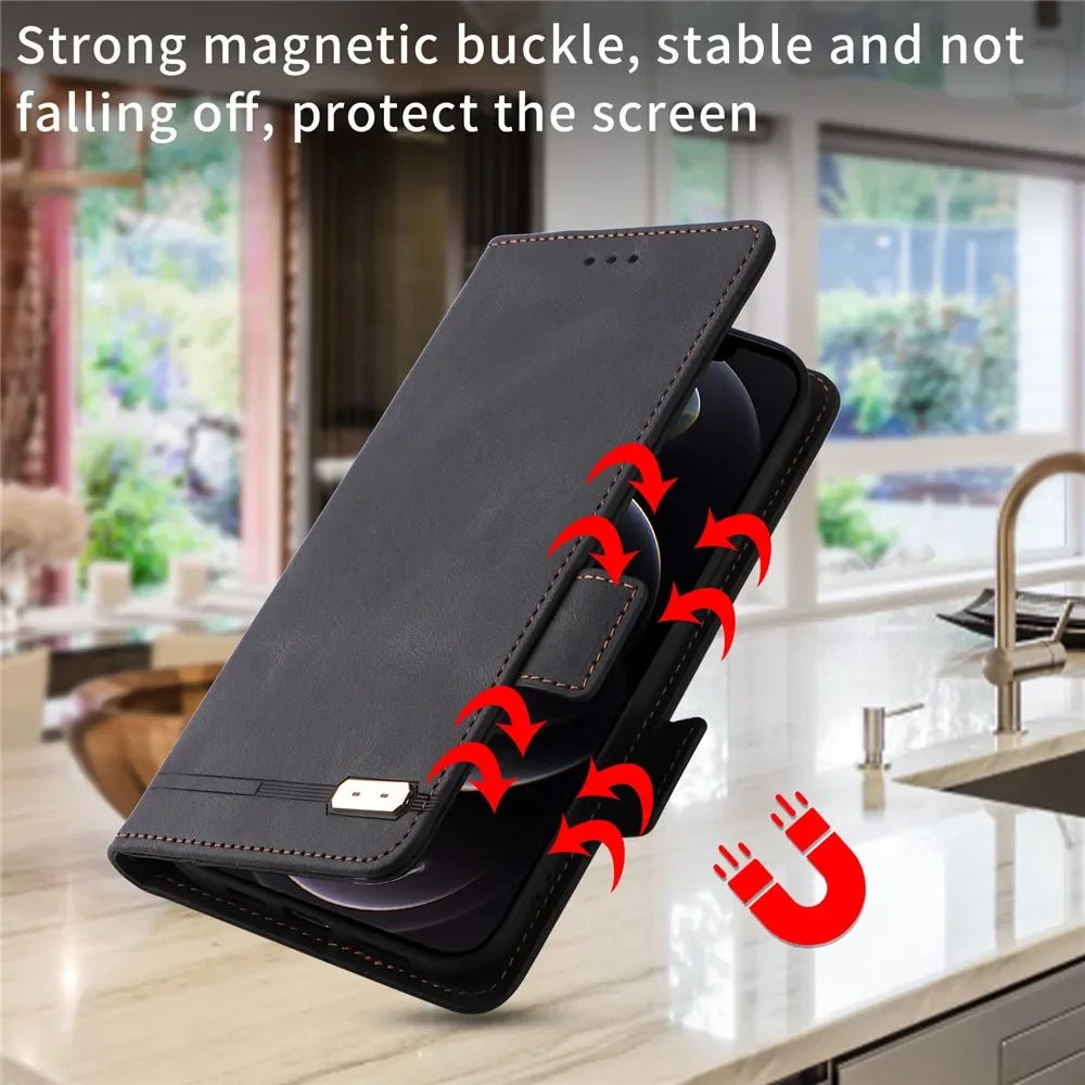 Galaxy S24/ S24 Plus/ S24 Ultra - Lederoptik Schutz Hülle mit Abdeckung + Displayschutz/ Brieftasche/ Kartenfach Magnetisch Handy Hülle online kaufen günstig bestellen