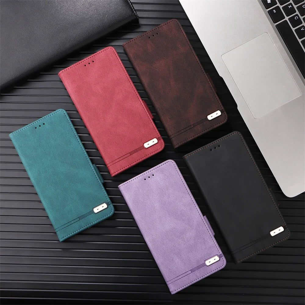 Galaxy S24/ S24 Plus/ S24 Ultra - Lederoptik Schutz Hülle mit Abdeckung + Displayschutz/ Brieftasche/ Kartenfach Magnetisch Handy Hülle online kaufen günstig bestellen