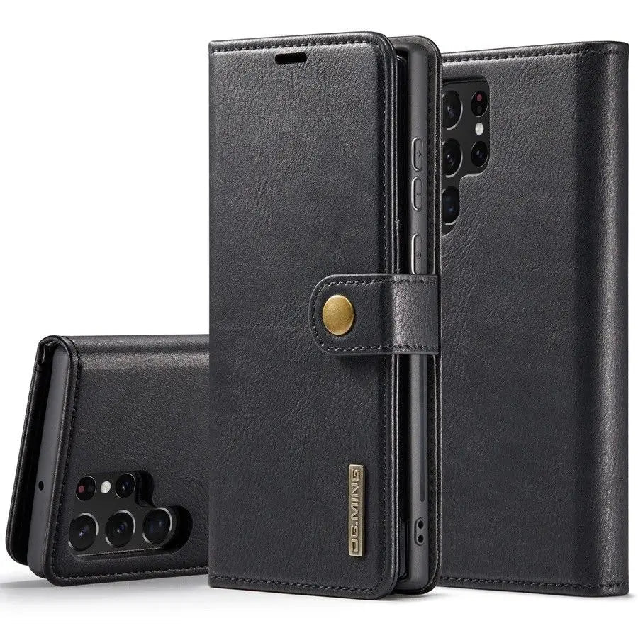 Galaxy S24/ S24 Plus/ S24 Ultra - Lederoptik Schutz Hülle mit Brieftasche/ Kartenfach Samsung Galaxy S24 Plus Ultra Schutz Hülle neu Trend Modern Günstig Bestellen Kaufen Leder Kartenfach Magsafe magnetisch flip case cover kaufen schwarz Handy Schutz Hülle online kaufen günstig bestellen