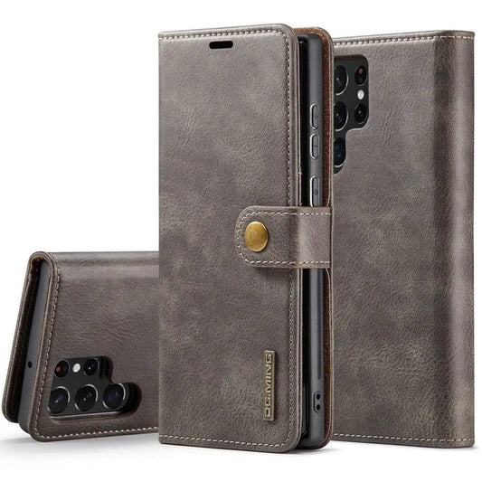 Galaxy S24/ S24 Plus/ S24 Ultra - Lederoptik Schutz Hülle mit Magnetischer Brieftasche Samsung Galaxy S24 Plus Ultra Schutz Hülle neu Trend Modern Günstig Bestellen Kaufen Leder Kartenfach Magsafe magnetisch flip case cover kaufen coffee dunkel braun Handy Schutz Hülle online kaufen günstig bestellen