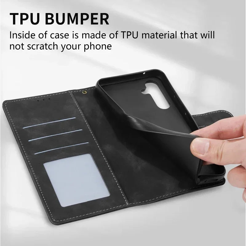 Galaxy S24/ S24 Plus/ S24 Ultra - Lederoptik Brieftasche Flip mit Kartenfach Samsung Galaxy S24 Plus Ultra Schutz Hülle neu Trend Modern Günstig Bestellen Kaufen Leder Kartenfach Magsafe magnetisch flip case cover schutz kaufen Handy Schutz Hülle online kaufen günstig bestellen