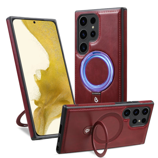 Galaxy S24/ S24 Plus/ S24 Ultra - MagSafe Lederoptik Schutz Hülle mint Ring Halter Samsung Galaxy S24 Plus Ultra Leder Schutz Hülle neu Trend Modern Günstig Bestellen Kaufen Leder Kartenfach Magsafe magnetisch cover case flip kaufen bestellen magsafe kirsch dunkel rot Handy Schutz Hülle online kaufen günstig bestellen