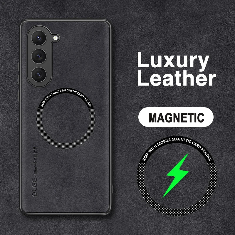 Galaxy S24 / S24 Plus/ S24 Ultra - MagSafe Lederoptik Schutz Hülle, Kabellose Ladung Galaxy S24 / S24 Plus/ S24 Ultra - MagSafe Lederoptik Schutz Hülle, Kabellose Ladung Handy Schutz Hülle online kaufen günstig bestellen