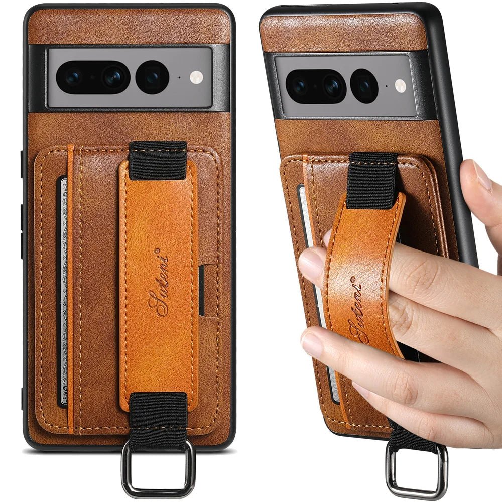 Google Pixel 7/ 7 Pro/ 7 A/ 8/ 8 Pro - Elegante Lederoptik Brieftasche Schutz Hülle mit Kartenfach google pixel 7 pro 7 a 8 pro business leder schutz hülle aluminium magsafe cover case flip kaufen online günstig bestellen stoßfest super bumper Handy Schutz Hülle online kaufen günstig bestellen
