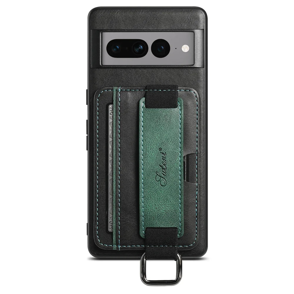Google Pixel 7/ 7 Pro/ 7 A/ 8/ 8 Pro - Elegante Lederoptik Brieftasche Schutz Hülle mit Kartenfach google pixel 7 pro 7 a 8 pro business leder schutz hülle aluminium magsafe cover case flip kaufen online günstig bestellen stoßfest super bumper schwarz Handy Schutz Hülle online kaufen günstig bestellen