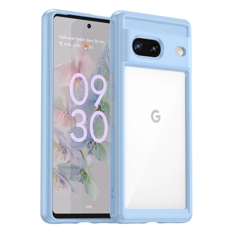 Google Pixel 7/ 7 Pro/ 7 A/ 8/ 8 Pro - Stoßfeste Transparente Schutz Hülle, Kratz und Stoßfest google pixel 7 pro 7 a 8 pro 8 Transparente Rüstung robuste schild kratzfest stoßfeste schutz hülle cover case flip magnetisch abdeckung neu online günstig kaufen bestellen bumper hell blau Handy Schutz Hülle online kaufen günstig bestellen