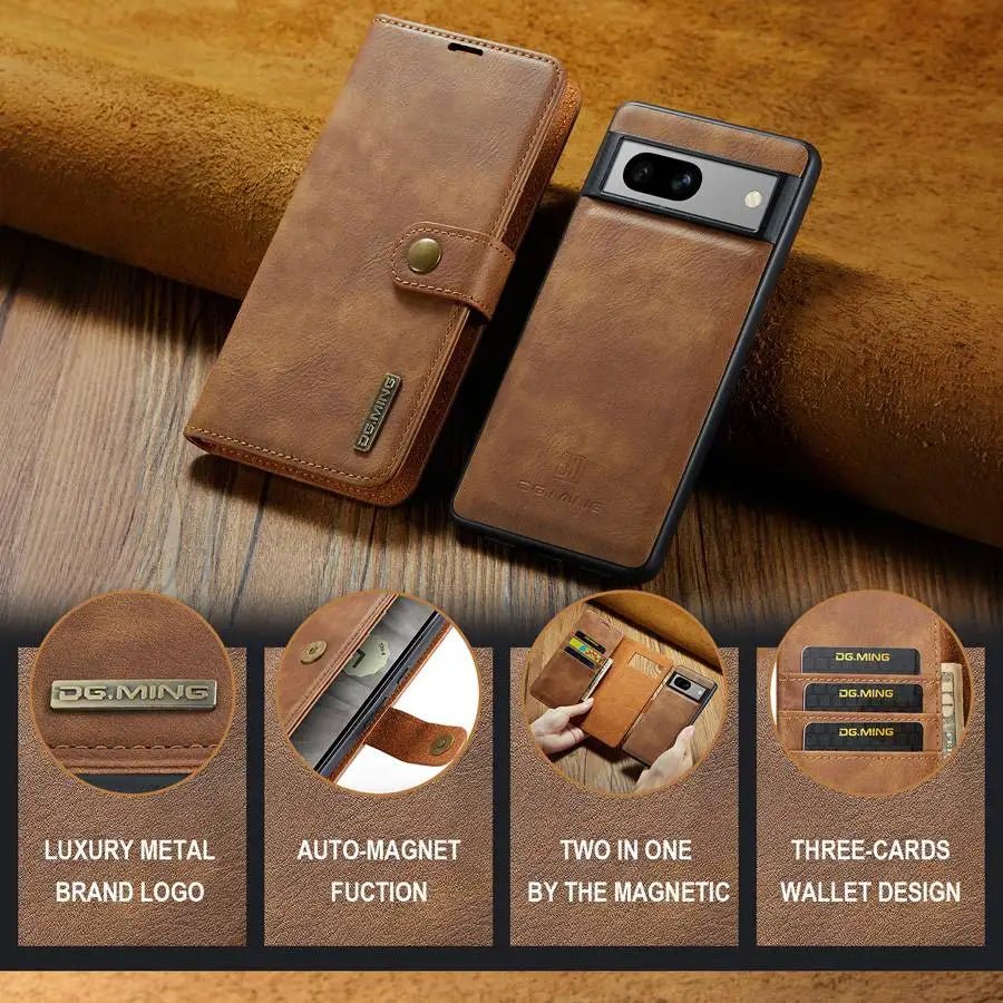Google Pixel 7/ 7Pro/ 7 A/ 8/ 8 Pro - Flip Schutz Hülle mit Abnehmbarer Magnetischer Lederoptik Brieftasche google üixel 7 a pro 8 pro leder schutz hülle brieftasche hülle online kaufen günstig google pixel 7 8 pro online bestellen cover flip case Handy Schutz Hülle online kaufen günstig bestellen