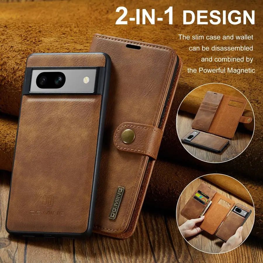 Google Pixel 7/ 7Pro/ 7 A/ 8/ 8 Pro - Flip Schutz Hülle mit Abnehmbarer Magnetischer Lederoptik Brieftasche google üixel 7 a pro 8 pro leder schutz hülle brieftasche hülle online kaufen günstig google pixel 7 8 pro online bestellen cover flip case Handy Schutz Hülle online kaufen günstig bestellen