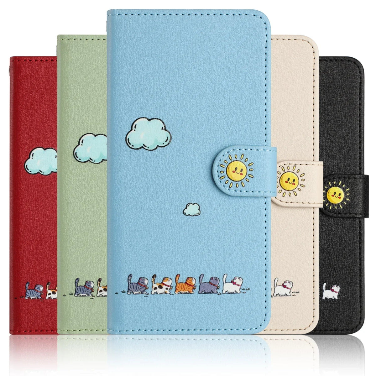 Google Pixel 7/ 7Pro/ 7 A/ 8/ 8 Pro - Katzen Flip Schutz Hülle mit Kartenfach - Brieftasche google pixel 7 a pro 8 pro leder schutz hülle katzen design cartoon online neu günstig kaufen bestellen schön katze für kinder Handy Schutz Hülle online kaufen günstig bestellen