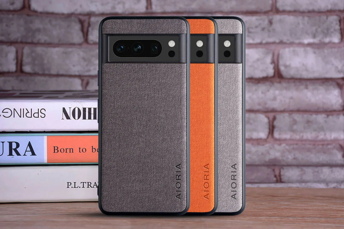 Google Pixel 8/ 8 Pro - Luxus Trend Textil Stoff Lederoptik Schutz Hülle online kaufen günstig bestellen