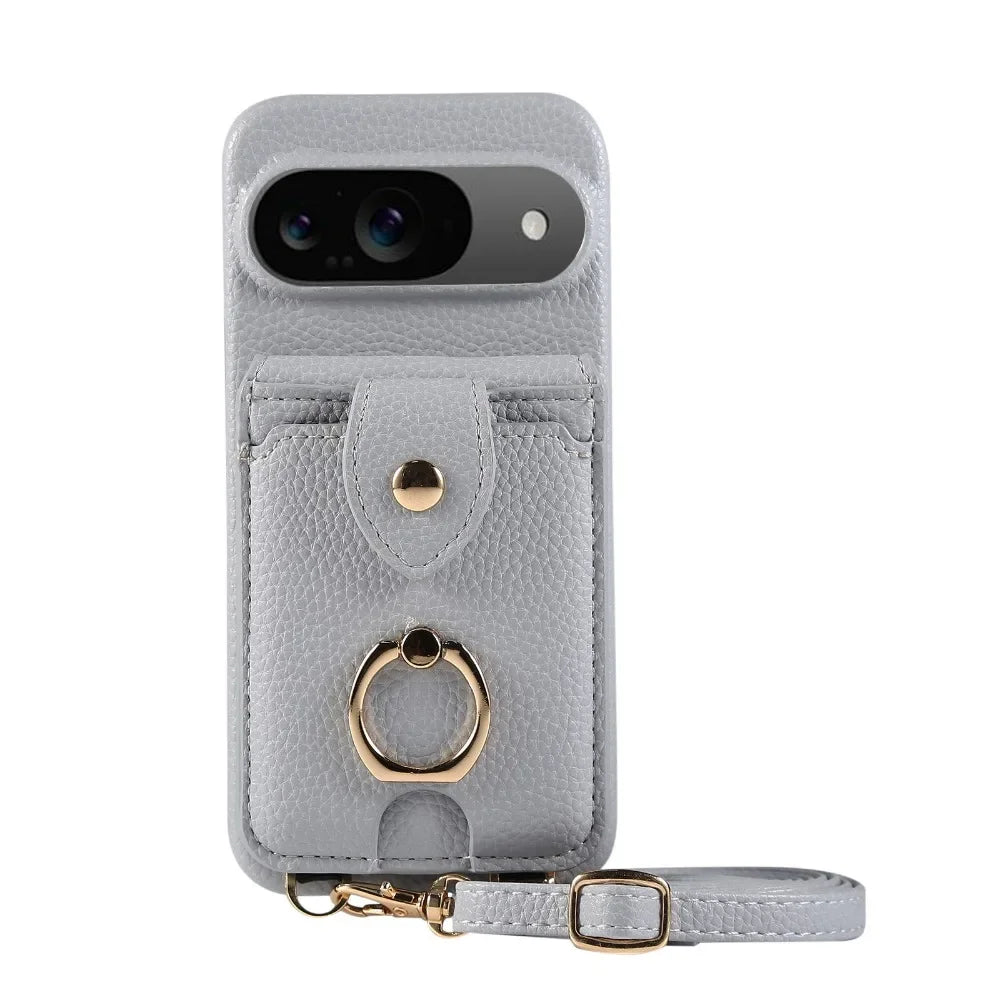 Google Pixel 9/ 9 Pro/ 9 Pro XL - Crossbody Schutz Hülle mit Brieftasche und Ring 49286695715158|49286696075606|49286696272214 Handy Schutz Hülle online kaufen günstig bestellen