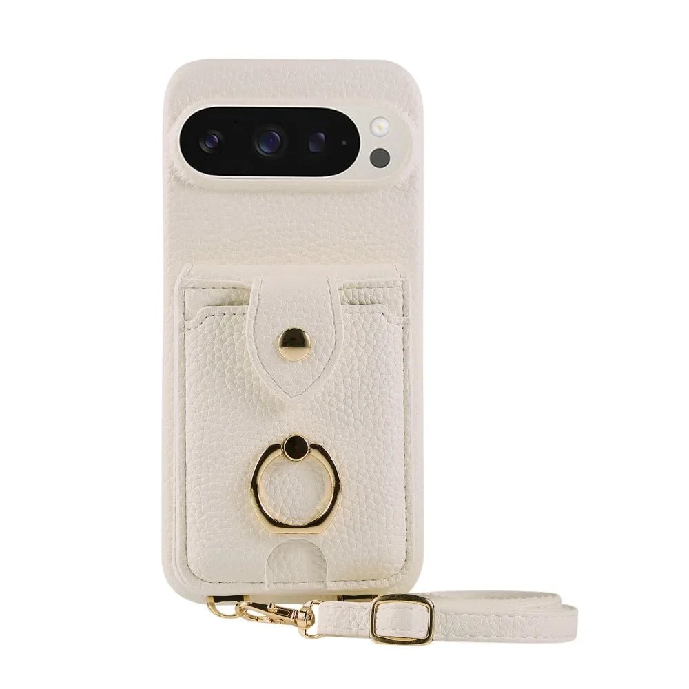 Google Pixel 9/ 9 Pro/ 9 Pro XL - Crossbody Schutz Hülle mit Brieftasche und Ring 49286695682390|49286696042838|49286696239446 Handy Schutz Hülle online kaufen günstig bestellen