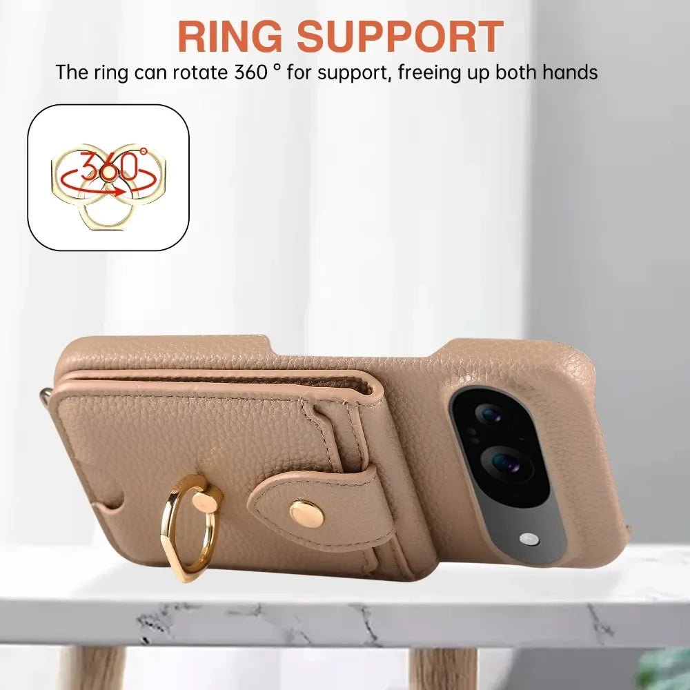 Google Pixel 9/ 9 Pro/ 9 Pro XL - Crossbody Schutz Hülle mit Brieftasche und Ring Handy Schutz Hülle online kaufen günstig bestellen