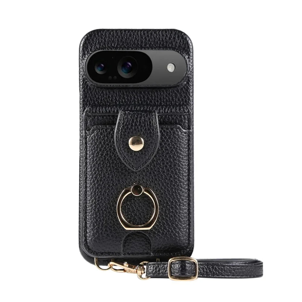 Google Pixel 9/ 9 Pro/ 9 Pro XL - Crossbody Schutz Hülle mit Brieftasche und Ring 49286695813462|49286695911766|49286696370518 Handy Schutz Hülle online kaufen günstig bestellen