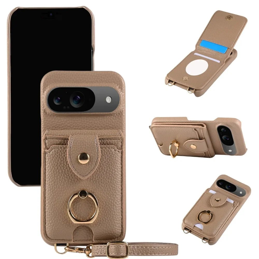 Google Pixel 9/ 9 Pro/ 9 Pro XL - Crossbody Schutz Hülle mit Brieftasche und Ring Handy Schutz Hülle online kaufen günstig bestellen