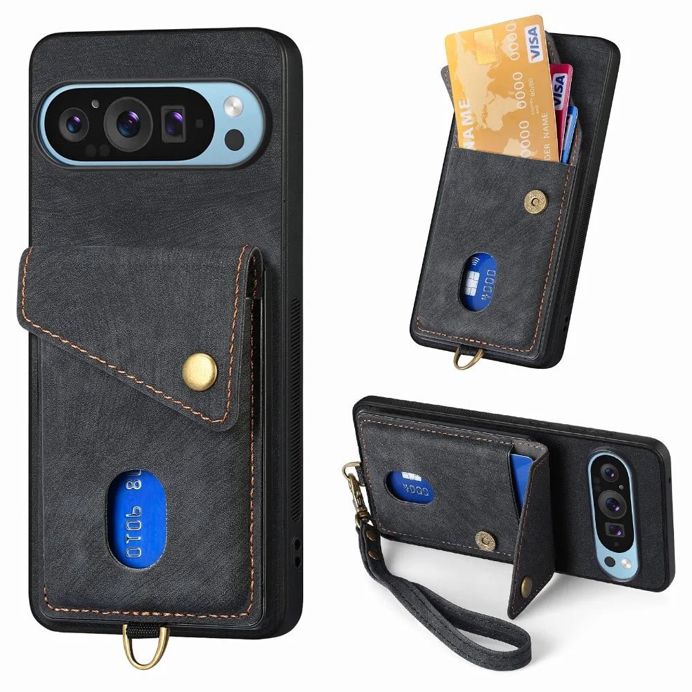 Google Pixel 9/ 9 Pro/ 9 Pro XL - Moderne Schutz Hülle Kartenfach, Armband, Stoßfest Handy Schutz Hülle online kaufen günstig bestellen